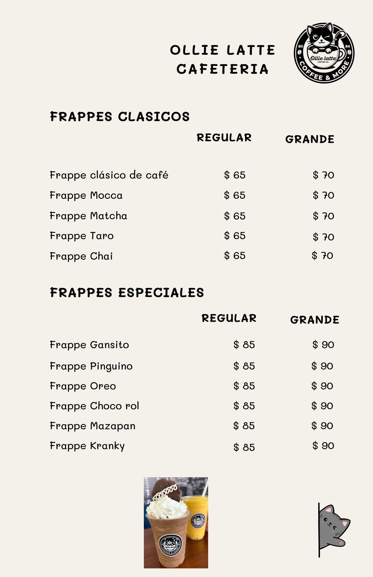 Página 11 del menú de Ollie Latte