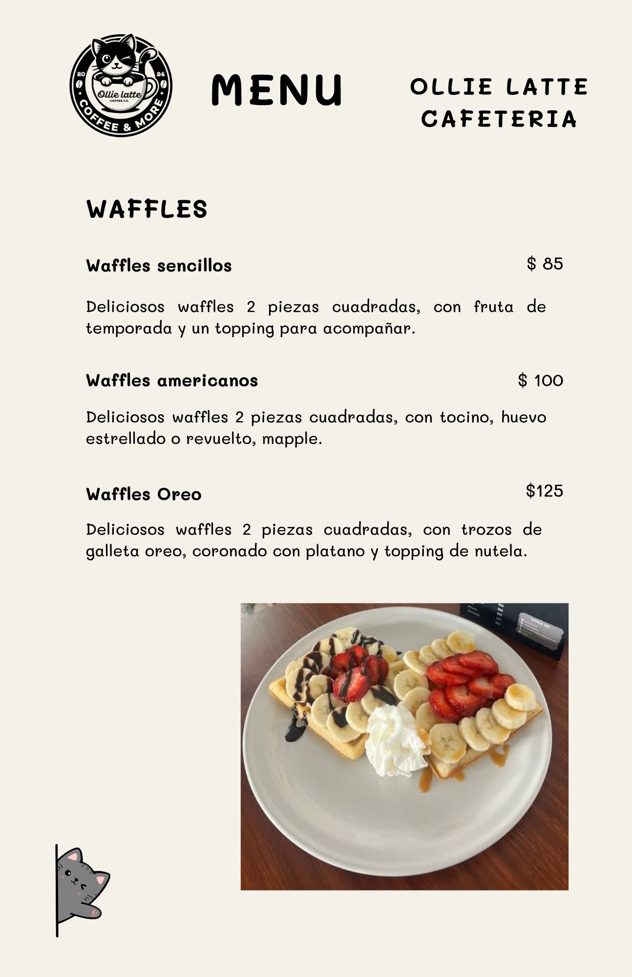 Página 4 del menú de Ollie Latte