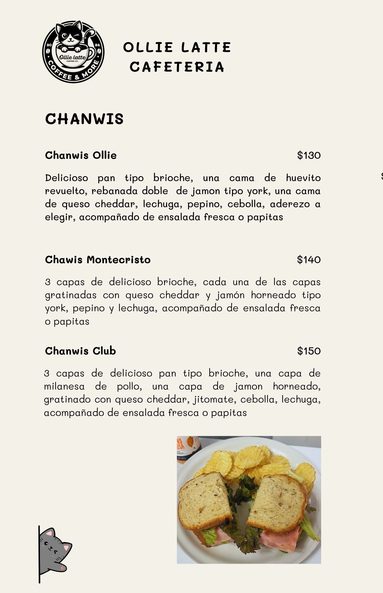 Página 6 del menú de Ollie Latte