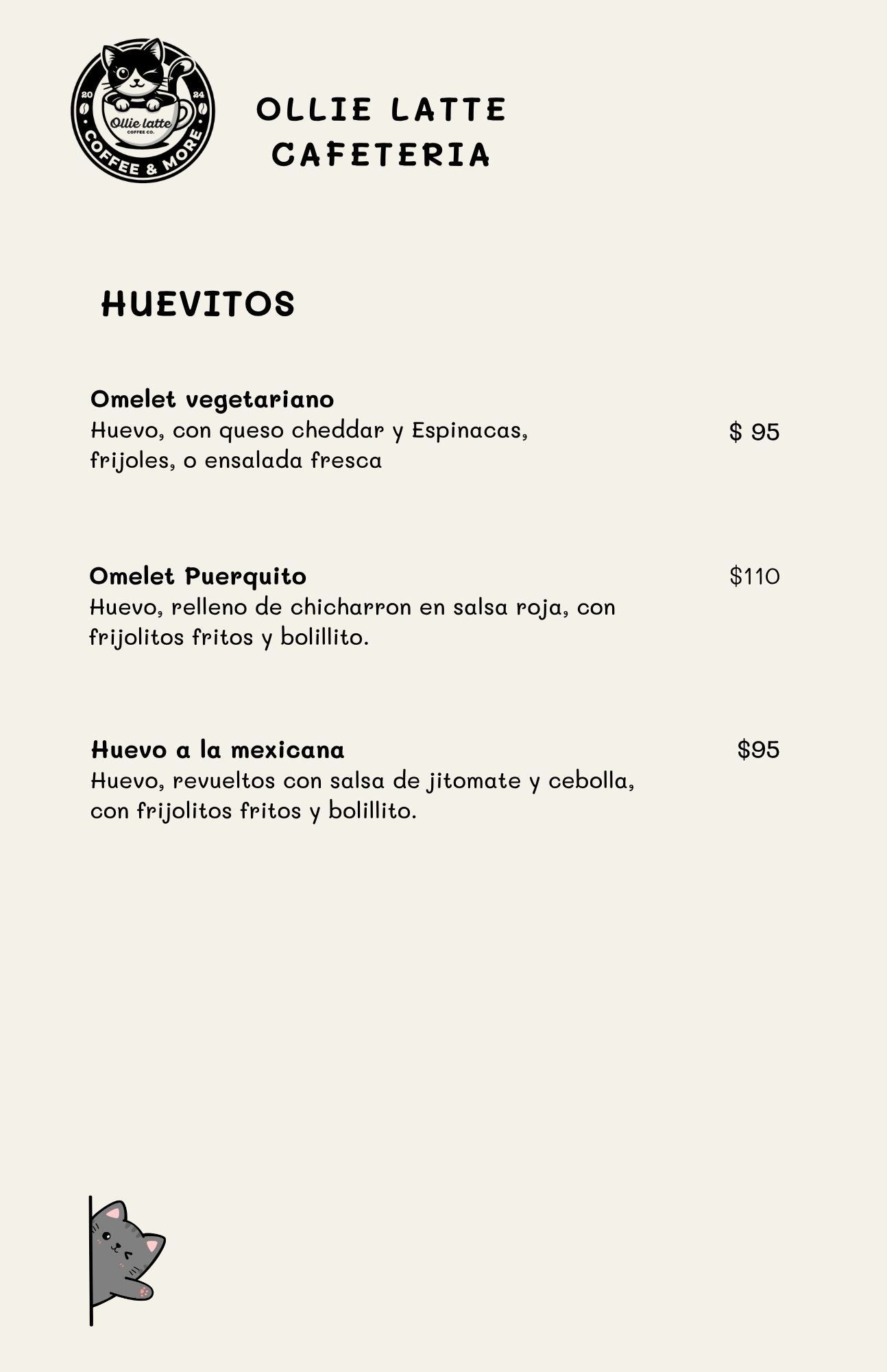 Página 8 del menú de Ollie Latte
