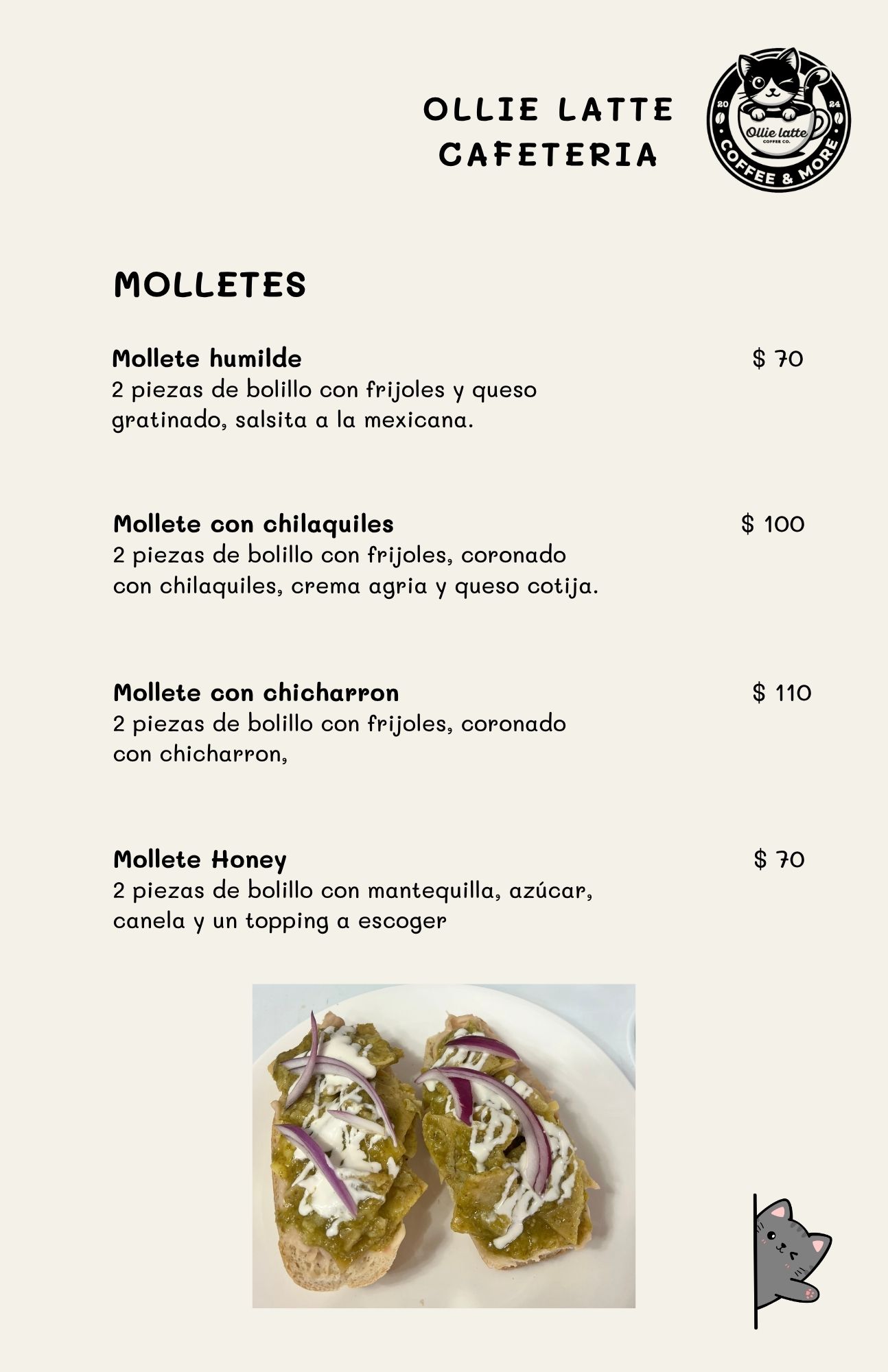 Página 9 del menú de Ollie Latte